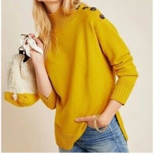 Anthropologie Margarita Button Shoulder Sweater
